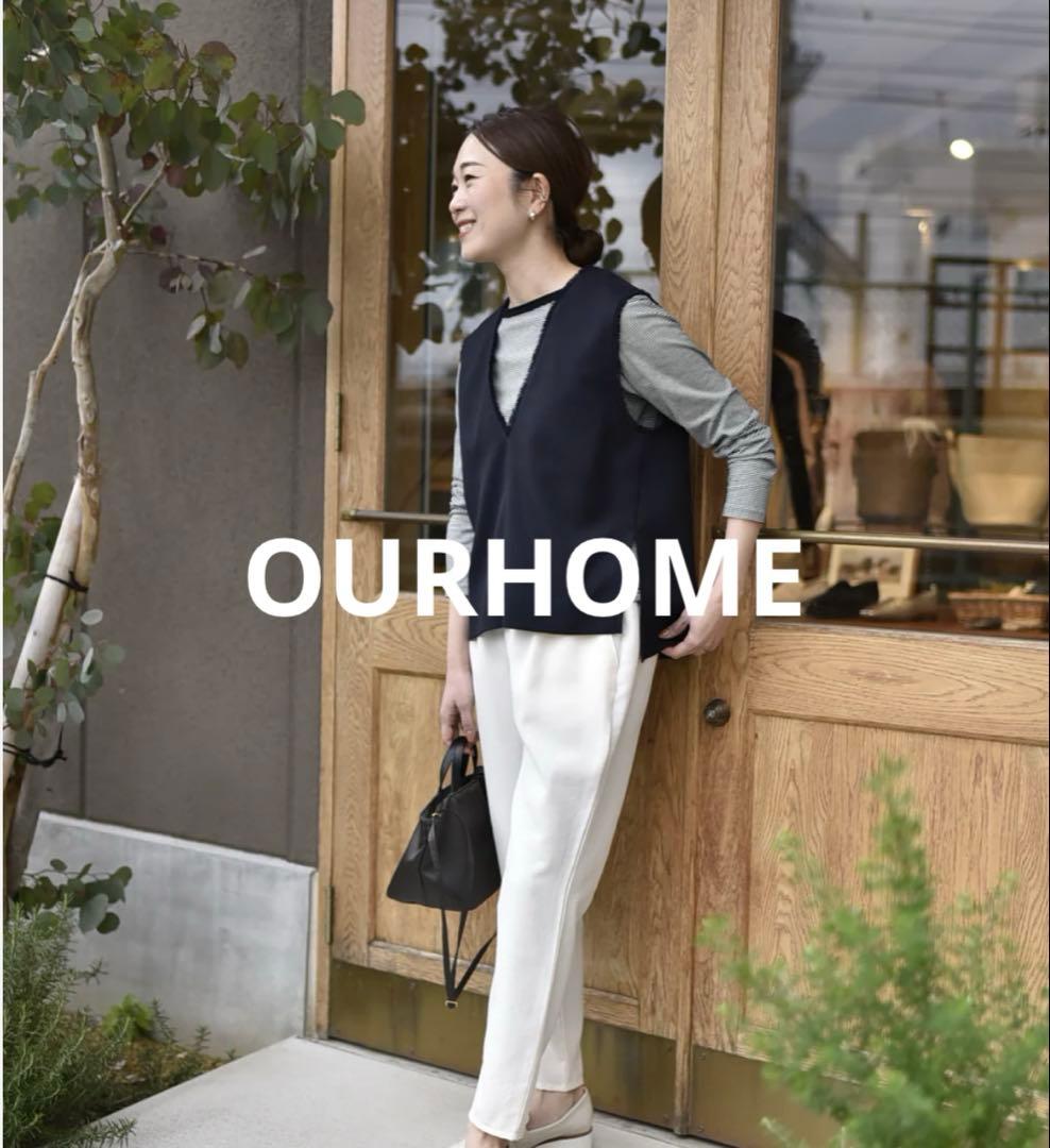 OUR 洗えるフリンジベスト　ダークネイビー