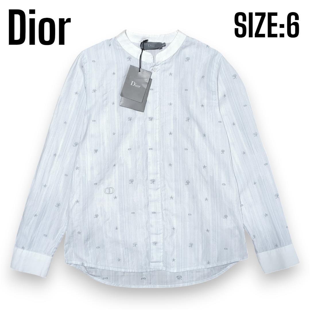 定価40,700円 ディオール キッズ マオカラー シャツ 110 刺繍 総柄