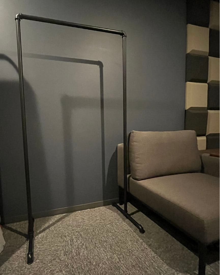 ハンガーラック コンパクト ガス管 アイアン 黒 パイプ 服 収納 80