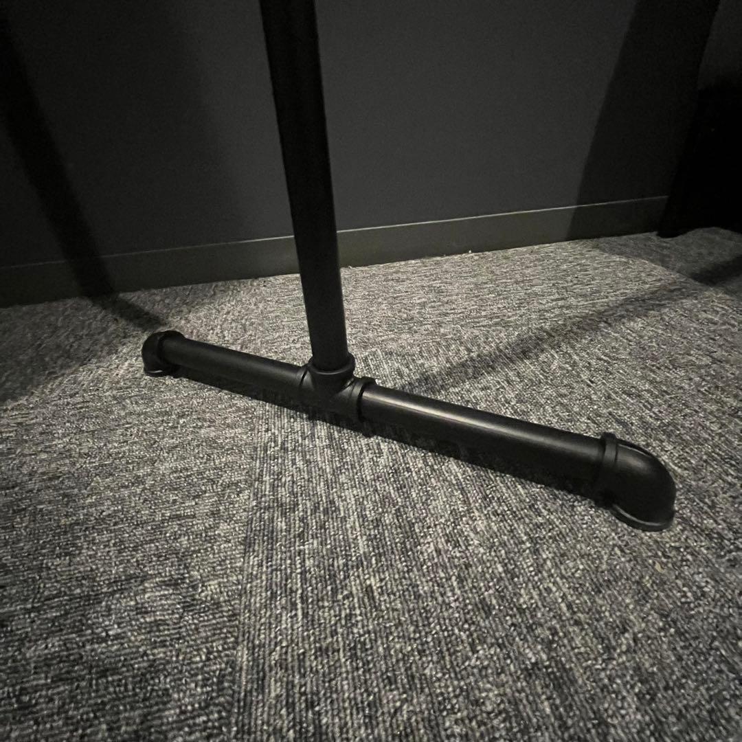 ハンガーラック コンパクト ガス管 アイアン 黒 パイプ 服 収納 80