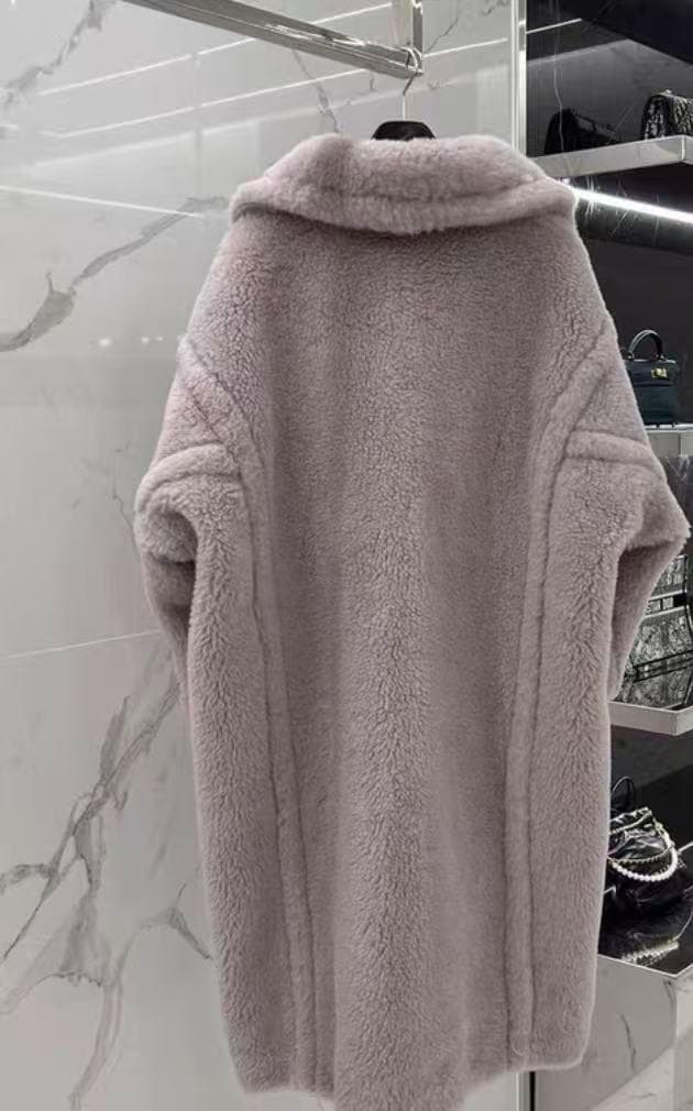 MaxMara ライトグレーファーコート XS