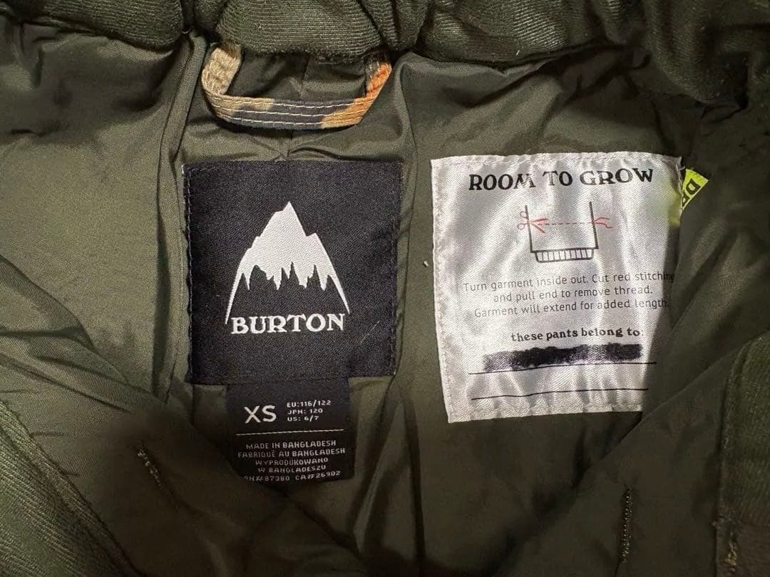 BURTON スノーボードウェアセット XS 黒迷彩