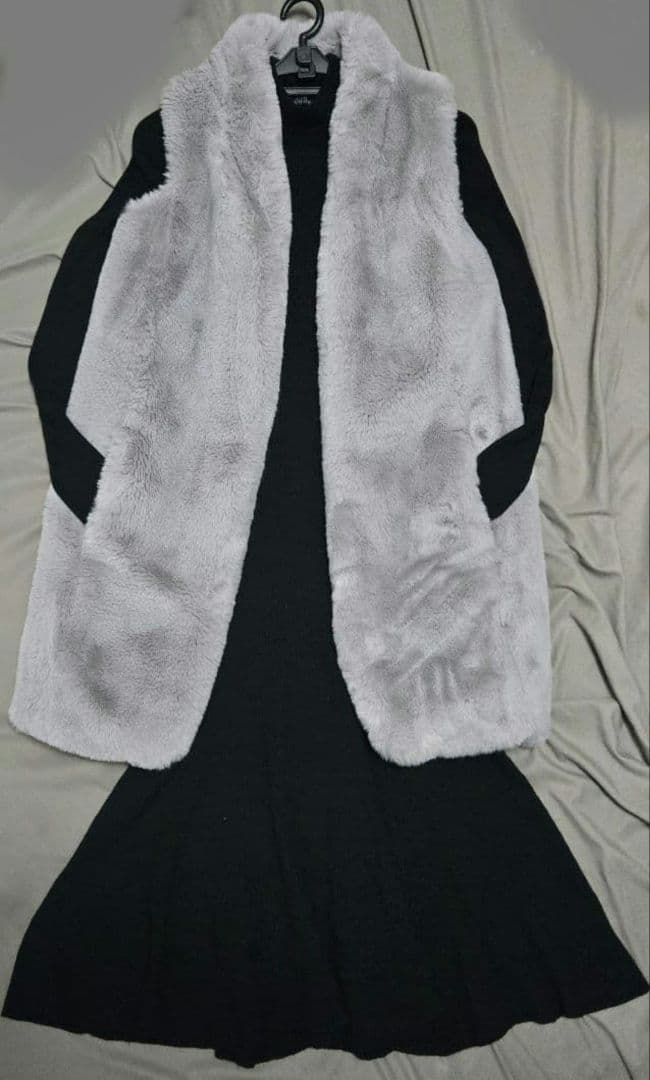 2点セット　きき　グレー ファーベスト ダブルスタンダードクロージング