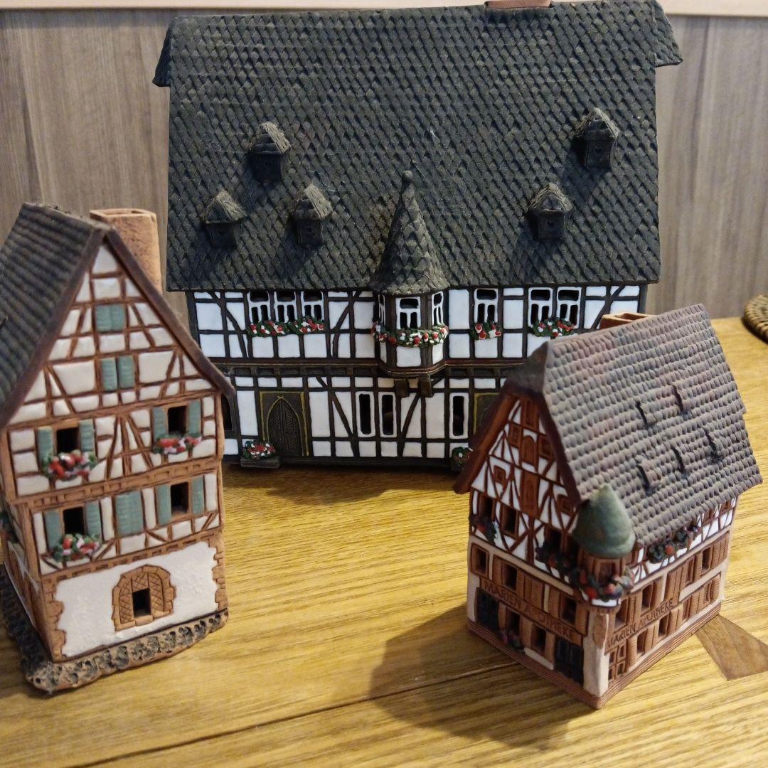 【超メルカリ祭限定】ライト付リトアニアキャンドルハウス3点セット　刻印あり