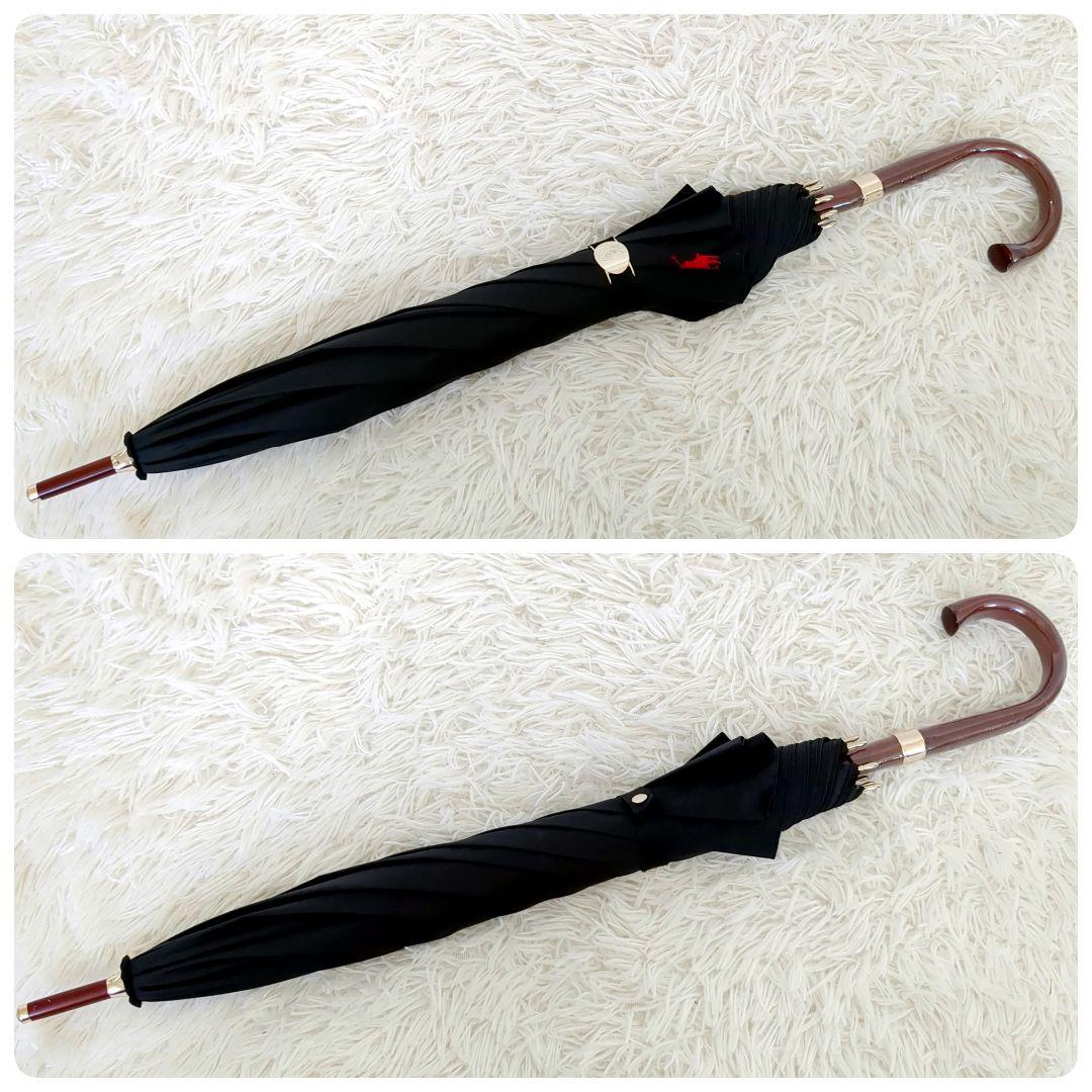 美品✨️POLO RALPH LAUREN 長傘 ブラック　ロゴ