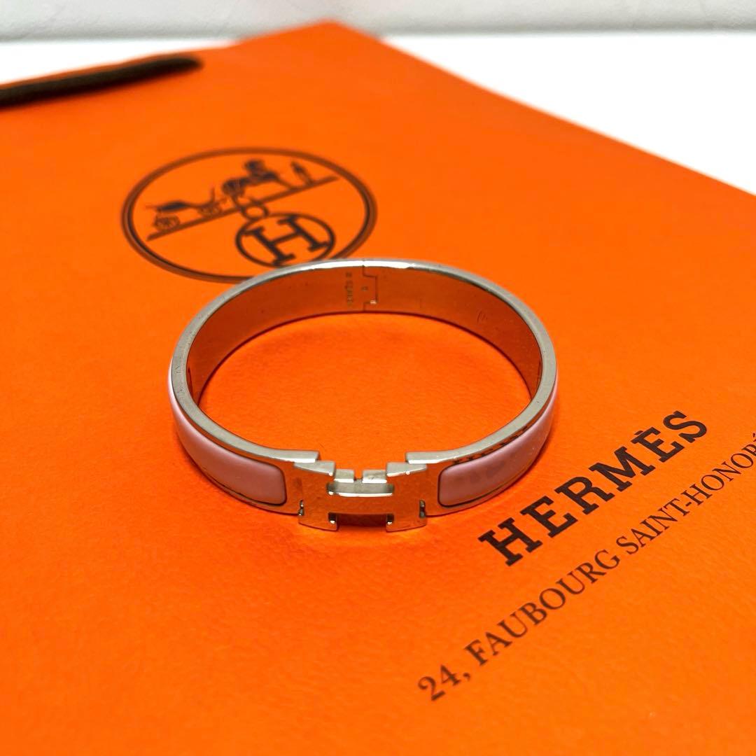HERMES ピンクエナメルバングル