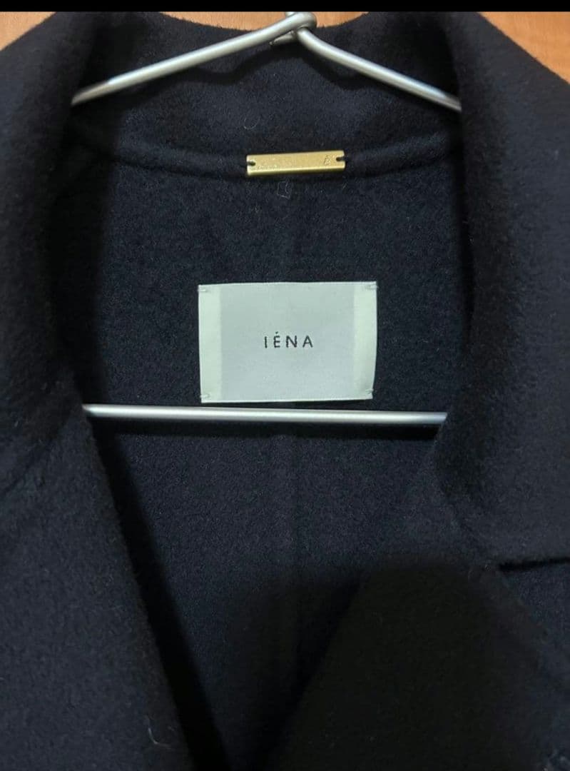 【新品未使用】IENA スーパー160ダブルフェイスショートコートネイビー36