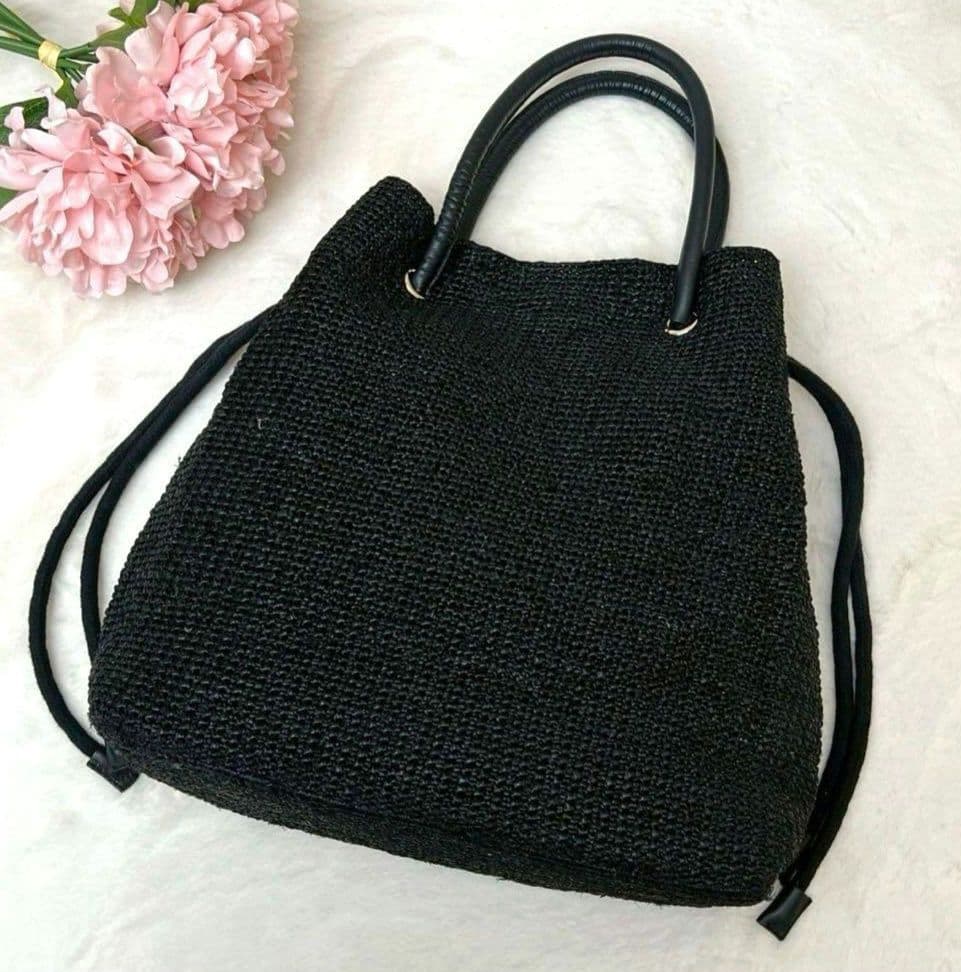 ヘレンカミンスキー　バッグ ハンドバッグ　ストロー　かご　ブラック