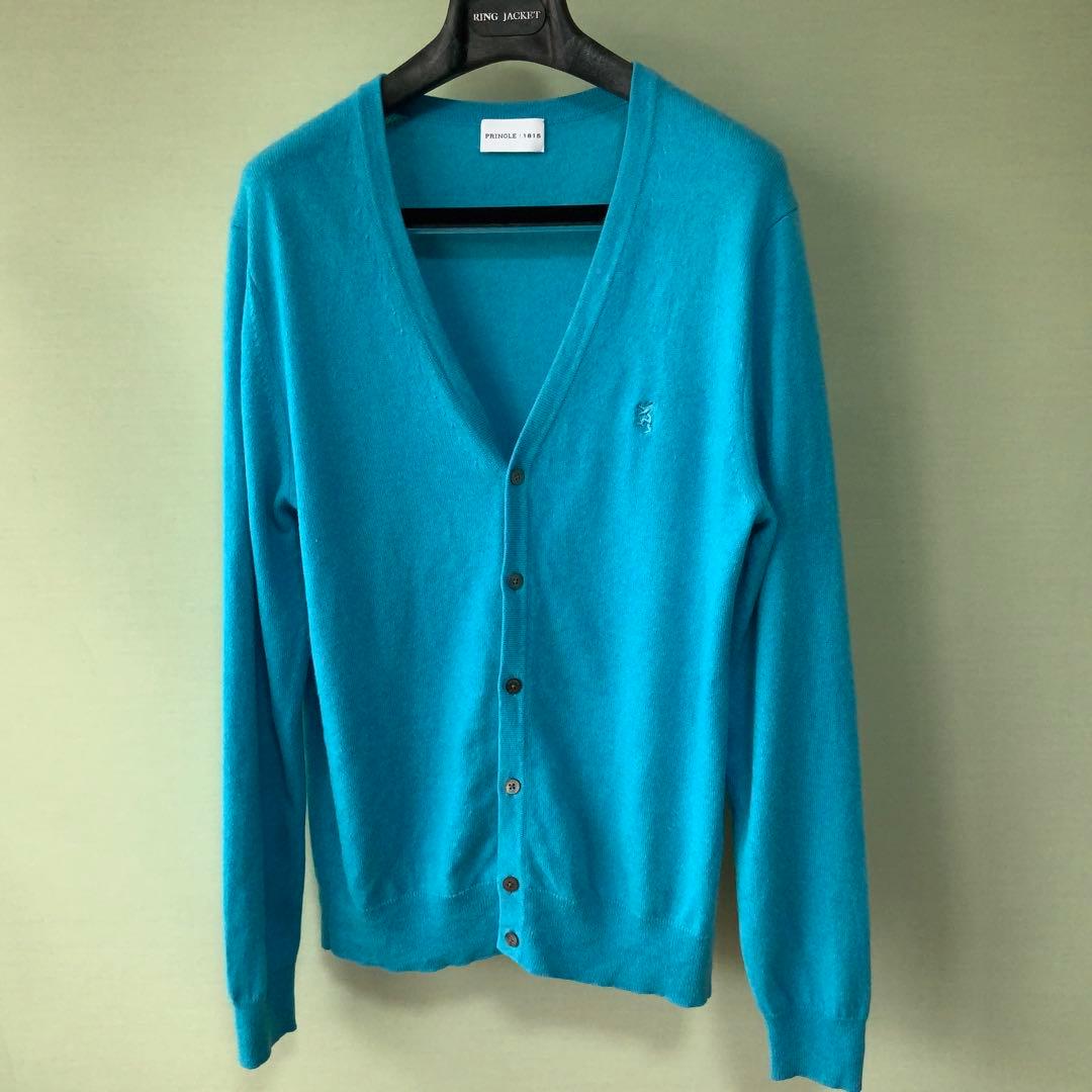 PRINGLE プリングル カシミヤ100％ カーディガン 42 ブルー