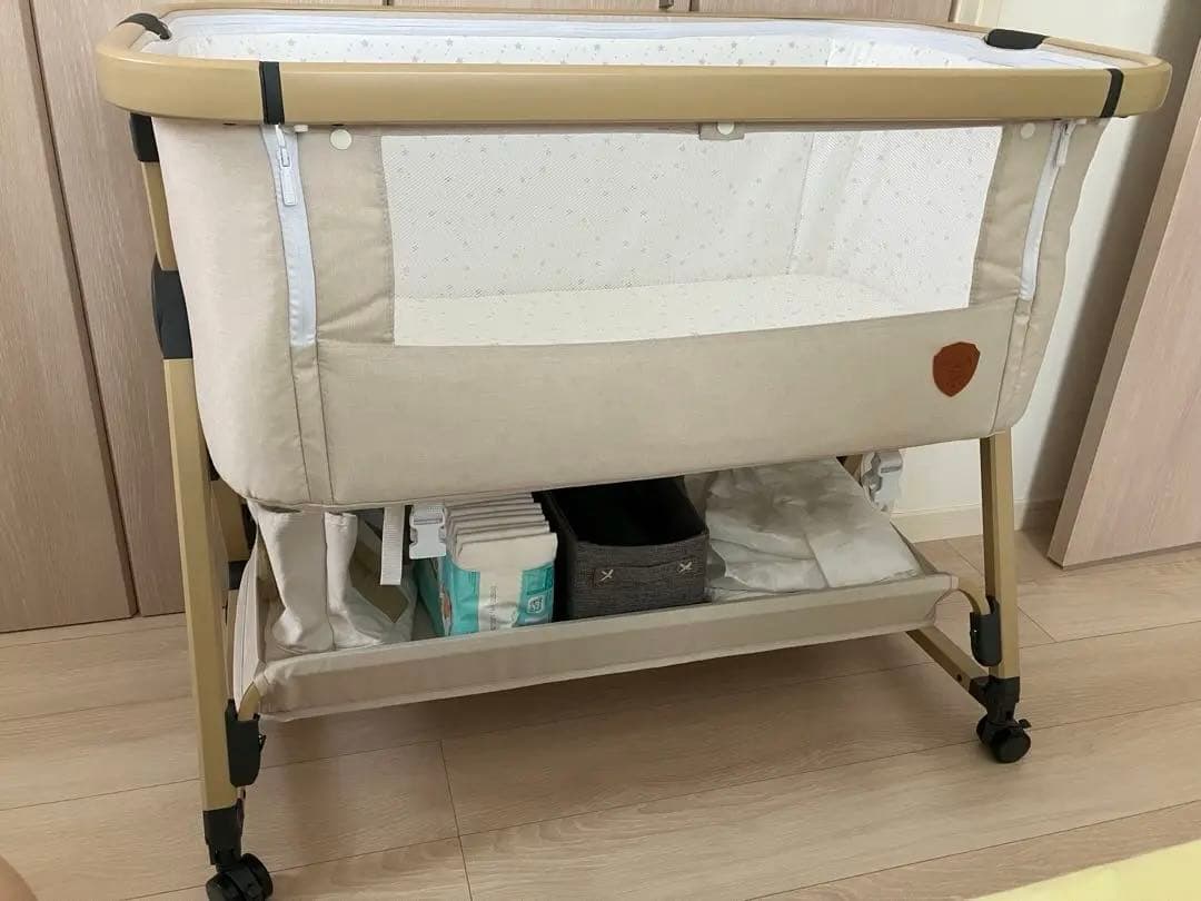 HZDMJ ベビーベッド ベージュ(カーキ)