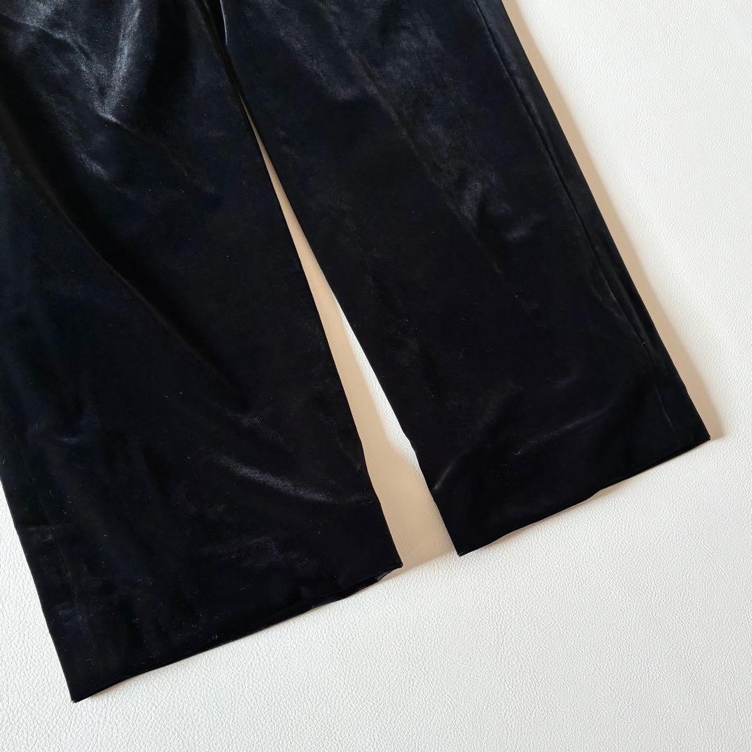OHGA オーガ　ベロアパンツ　ドロストパンツ　ブラック　S