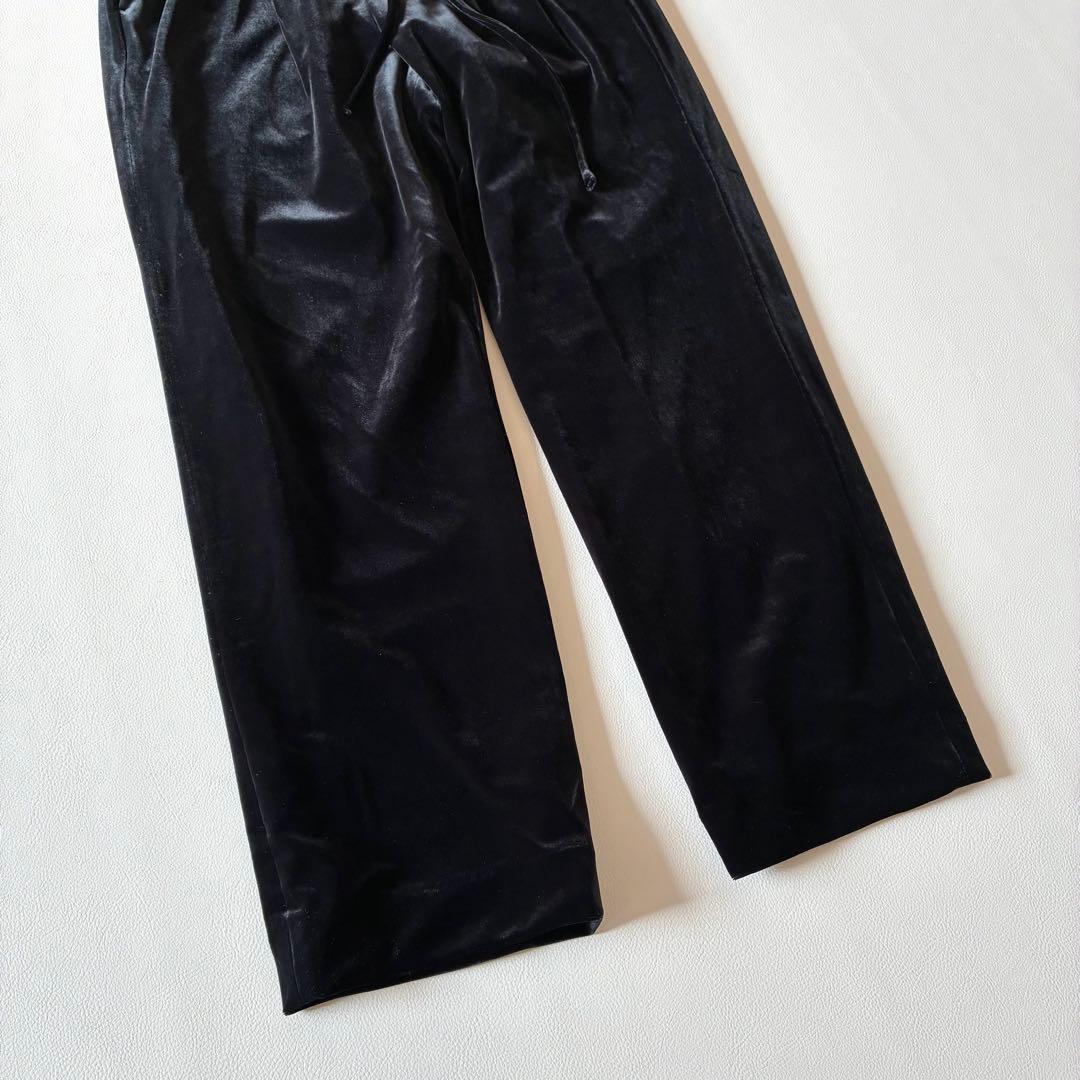 OHGA オーガ　ベロアパンツ　ドロストパンツ　ブラック　S