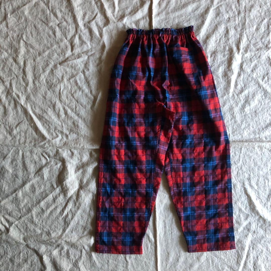 コットンフランネル　ヘリンボンチェック　もんぺ