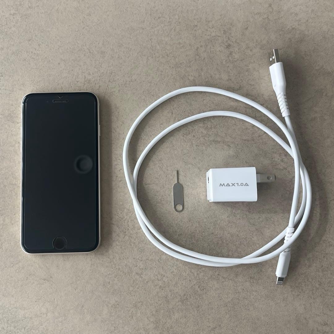 iPhoneSE第3世代 純正バッテリー100% ホワイト64GB SIMフリー