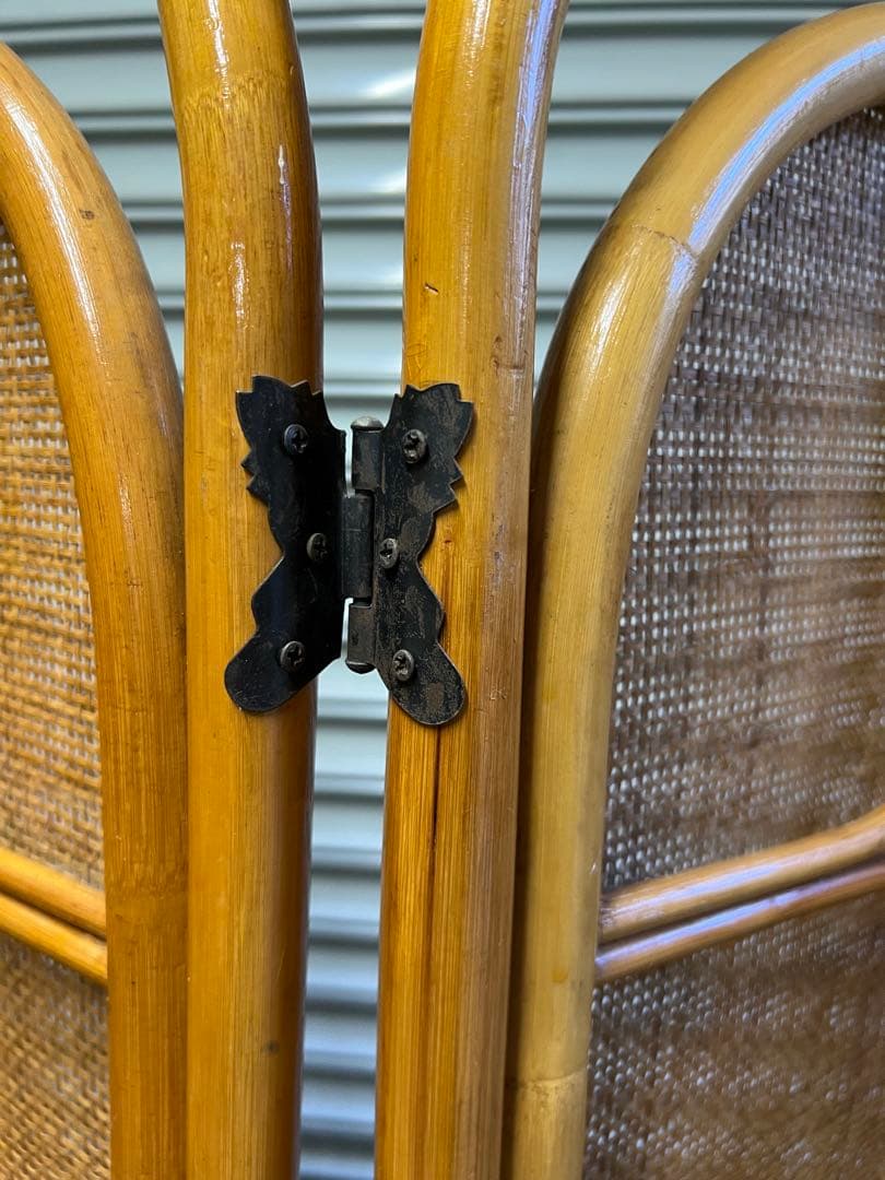 籐の衝立 4連 高さ約135 幅約46✖️4 部屋の簡易仕切り 着替時などに便利