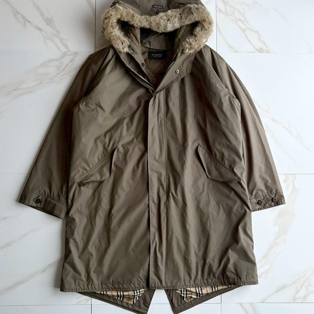 美品◆バーバリーブラックレーベル モッズコート キルティング 2way M