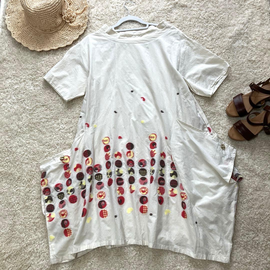 あ*こ様 美品 慈雨 ジウ センソユニコ ロングワンピース ドット 水玉模様 日