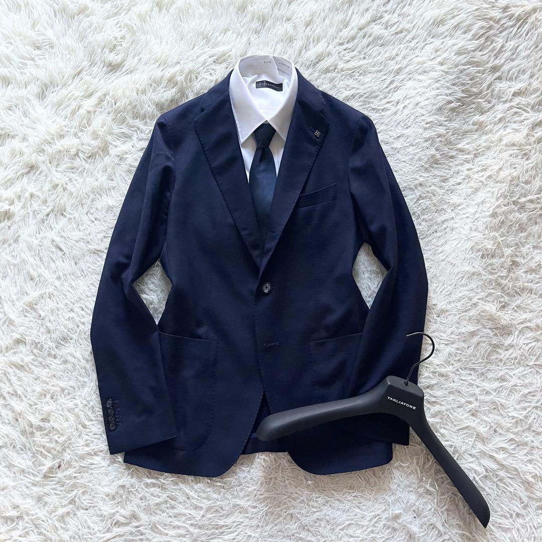 <美品>TAGLIATORE REDA生地 ネイビー ウール ジャケット 44