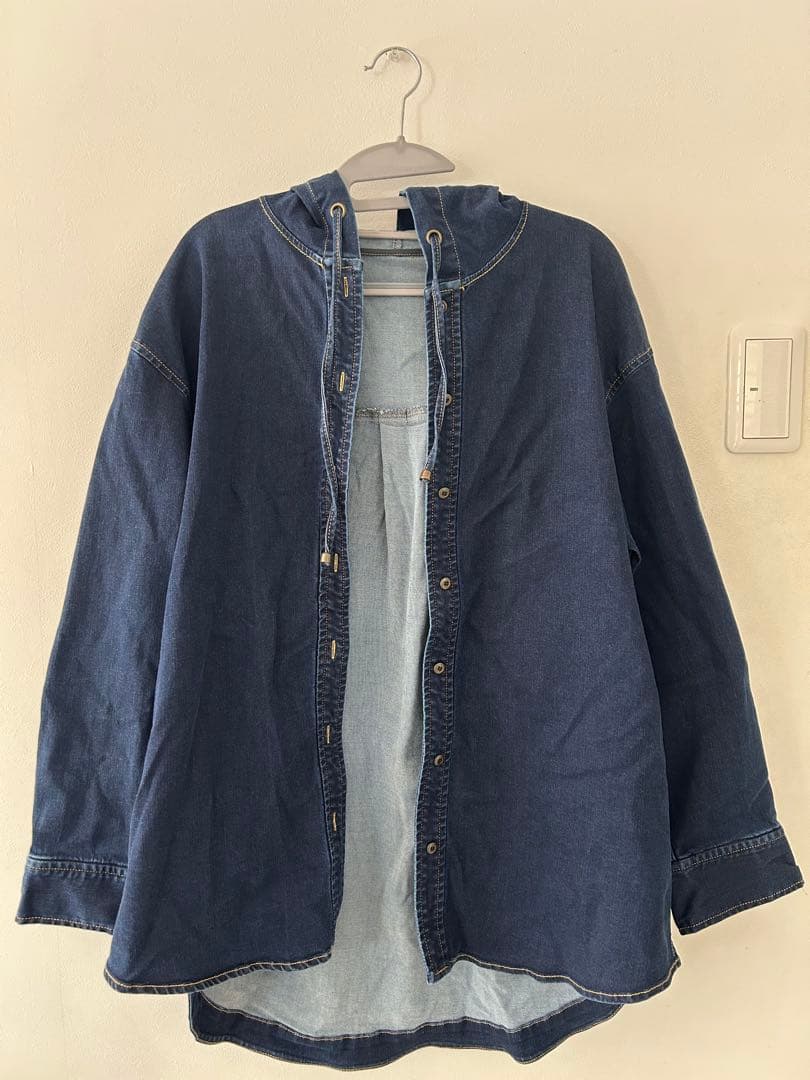 C'est Chica Bleu フード付きデニムジャケット　セシカブルー