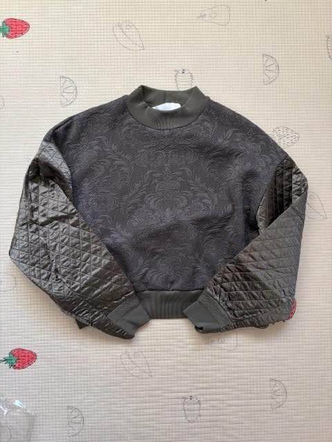 mame ジャガード 袖キルティング スウェット