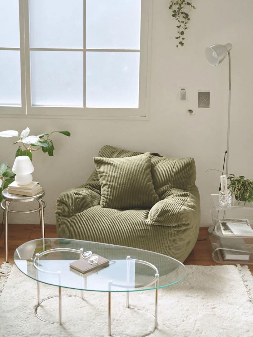 Loosy 1人掛けビーズソファ OLIVE