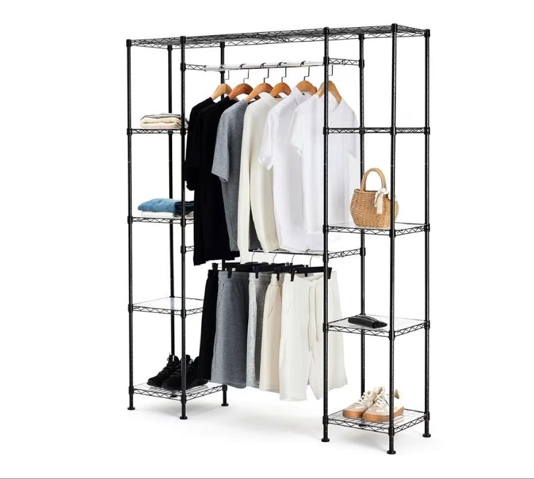 Amazonベーシック ハンガー ラック ワードローブ 収納 延長可能