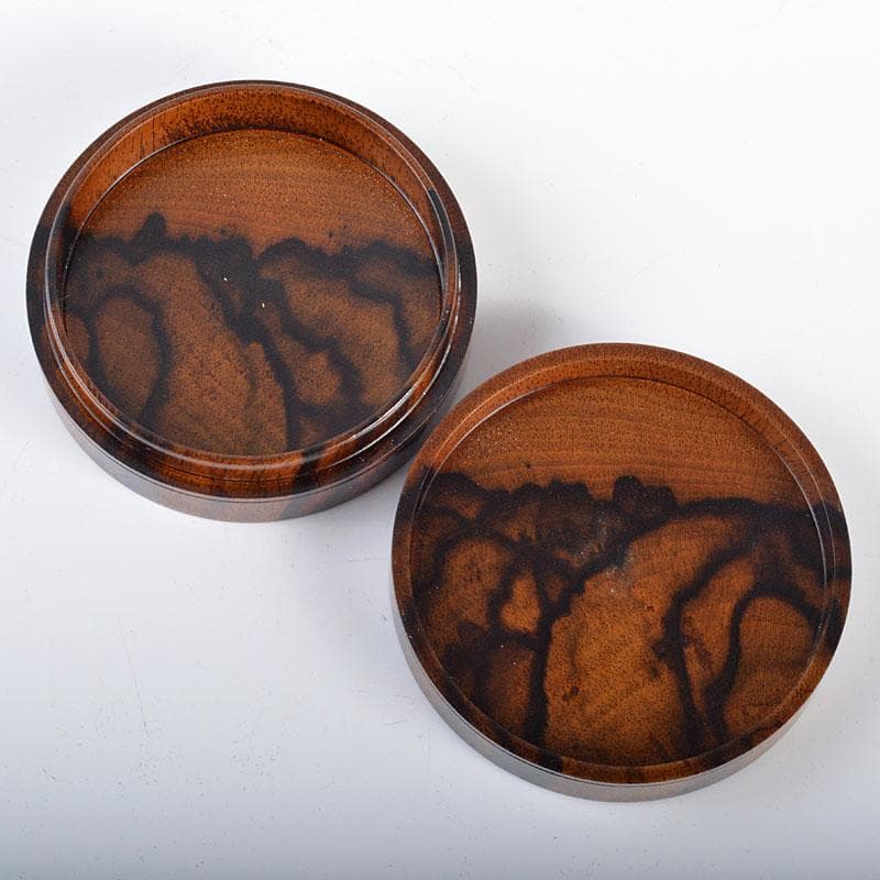 茶道具　福田耕一作　黒柿　鈴虫蒔絵　螺鈿装飾　香合　共箱　M　R4255