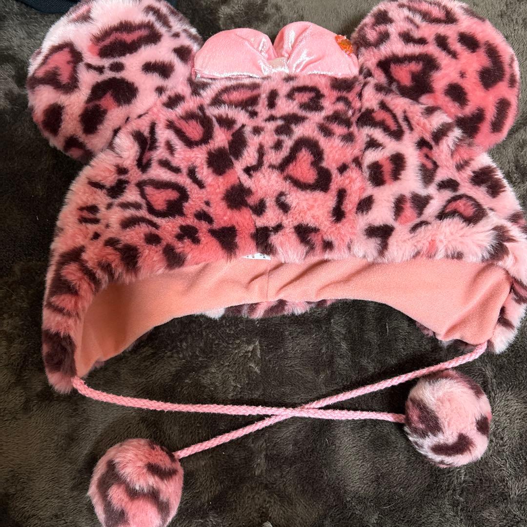 ディズニー ヒョウ柄 ミニー 耳付き帽子 58cm