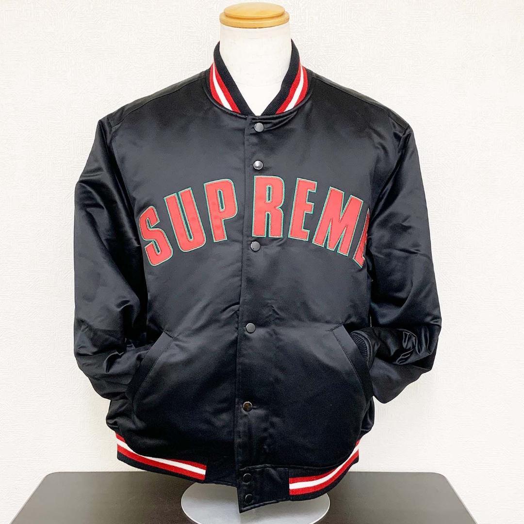 【美品】シュプリーム × ミッチェル&ネス サテンジャケット スタジャン 刺繍