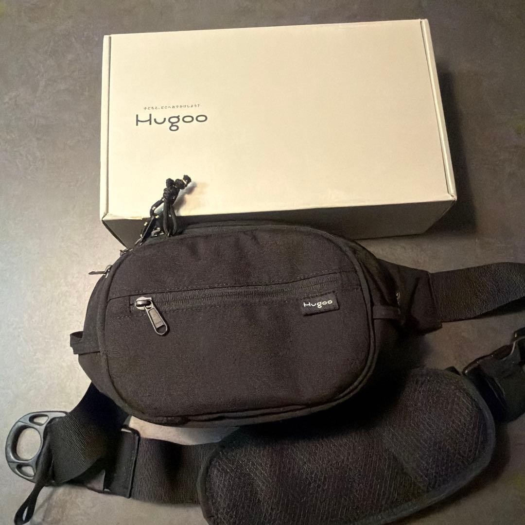 【あお】Hugoo ヒップシート　ブラック×イエロー　ハグー 箱無し