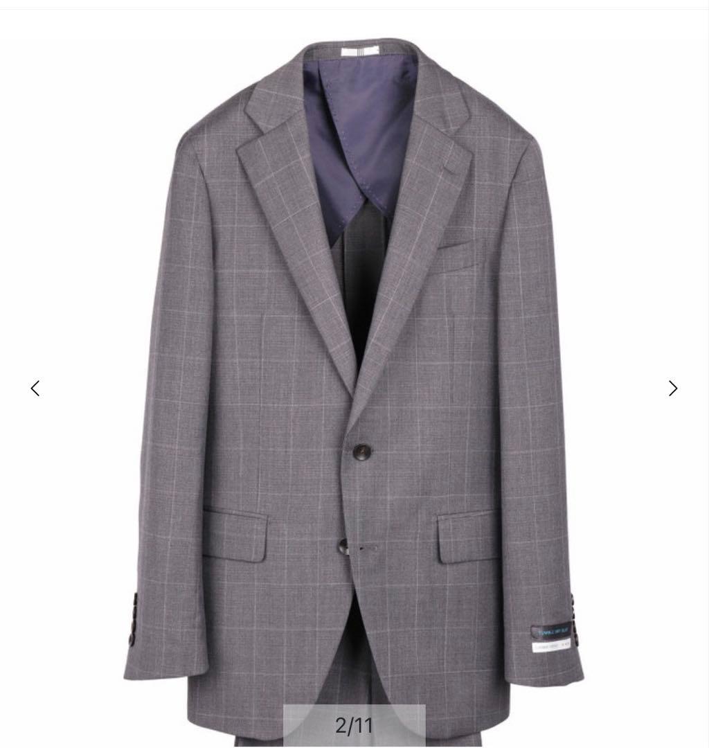 【新品/未使用】SUIT SELECT チェック柄ビジネススーツ（パンツ×2）