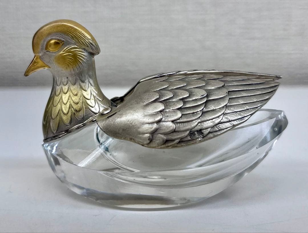 再値下げ！【中古品】銀製 オシドリの置物／専用ケース