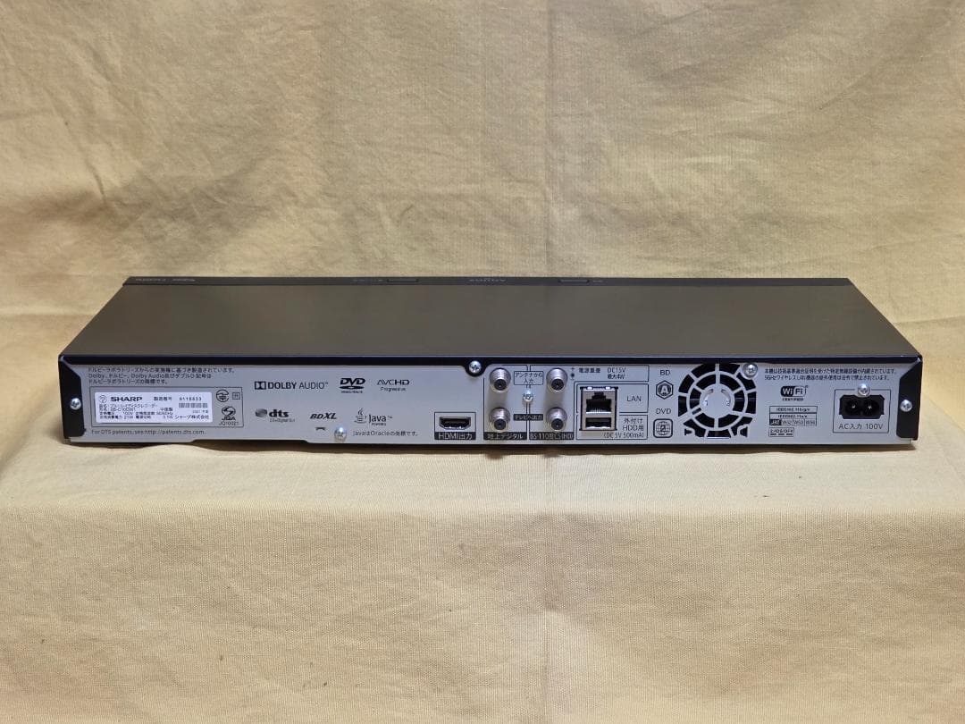 SHARP AQUOS BDレコーダー2B-C10DW1 2021年製 整備品