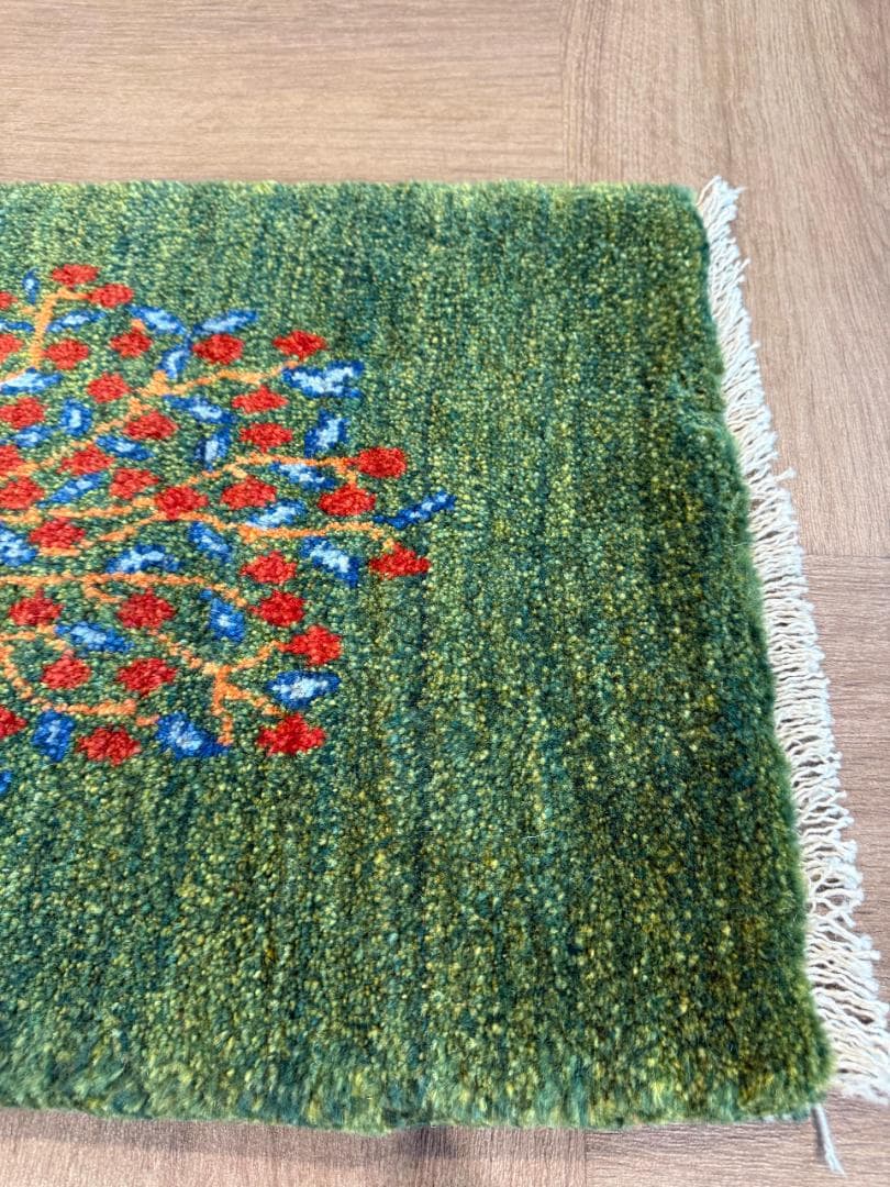 ギャッベ ペルシャ絨毯 61x44cmcm ギャベ 玄関 カシュクリ手織りラグ