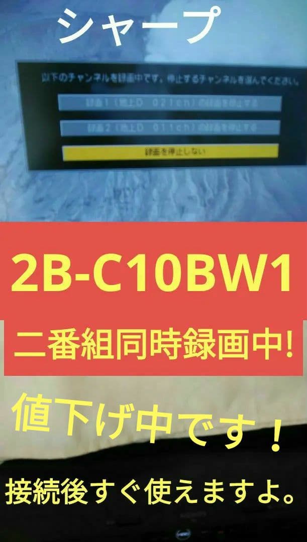 2B-C10BW1/実動で即使用可/二番組同時録画/4k再生可1TB/専用リモ付