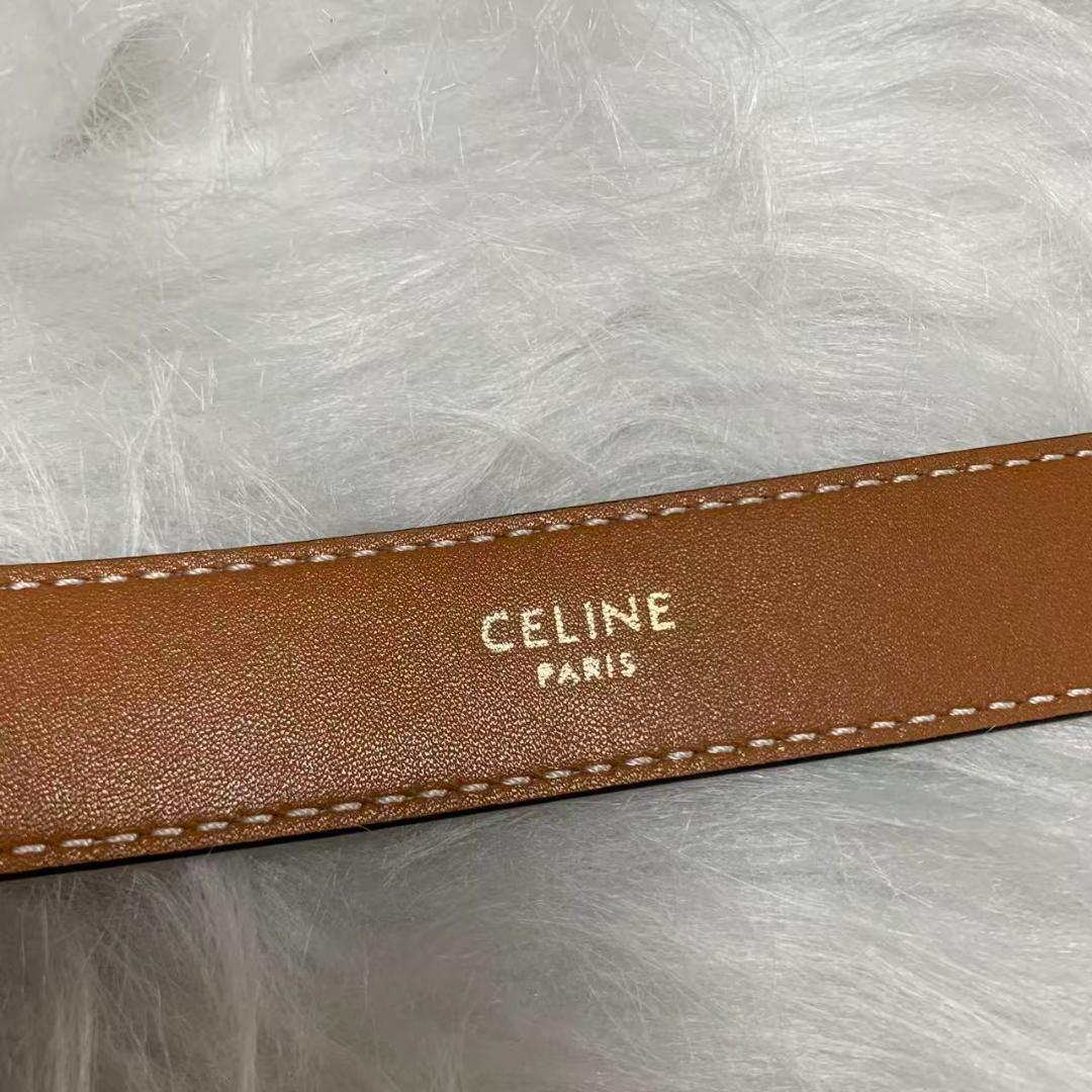 美品 本革✨セリーヌ ブラウン ベルト ゴールドバックル 85