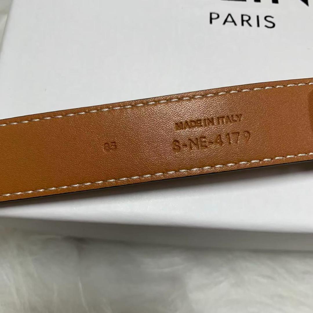 美品 本革✨セリーヌ ブラウン ベルト ゴールドバックル 85