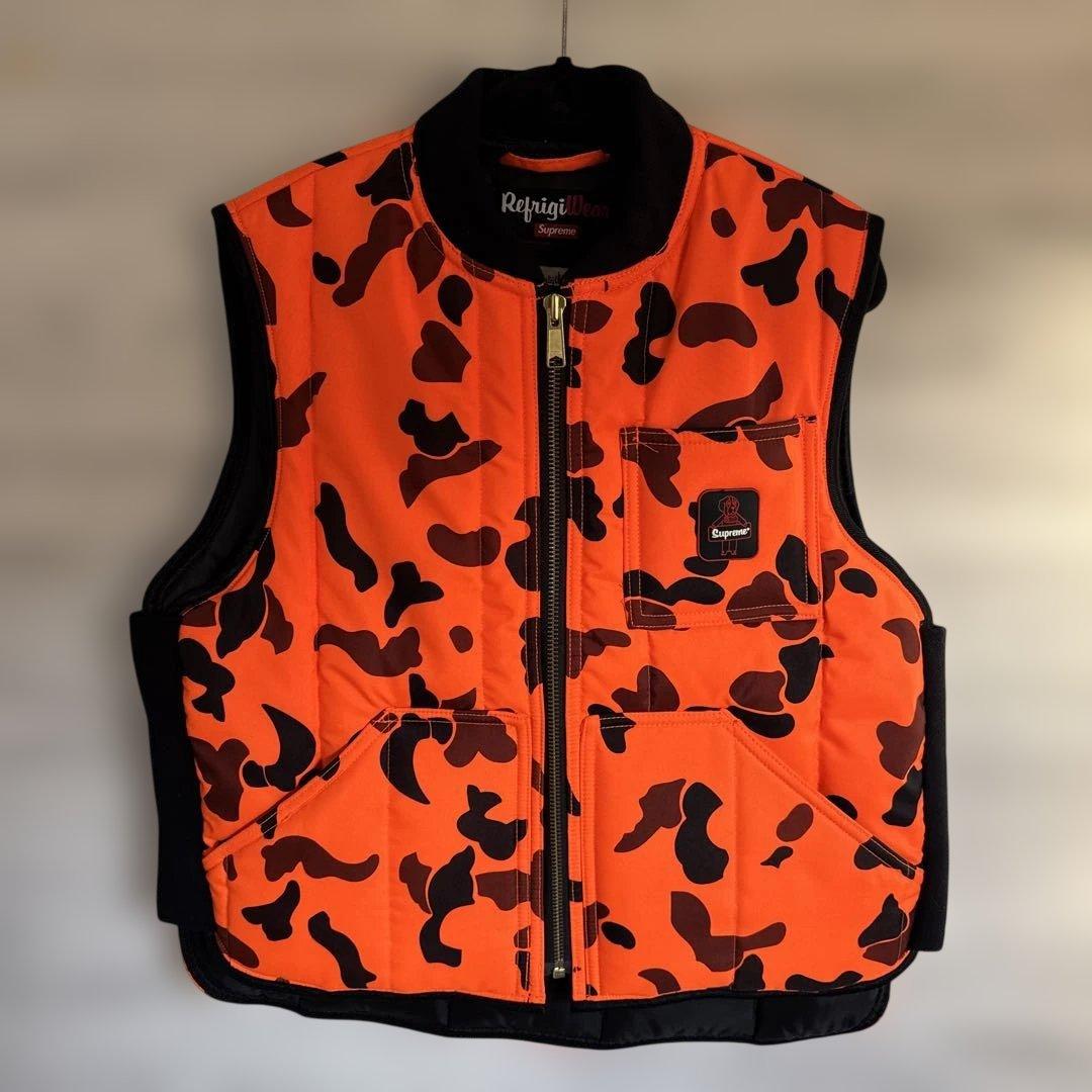 シュプリーム オレンジカモフラージュダウンベスト