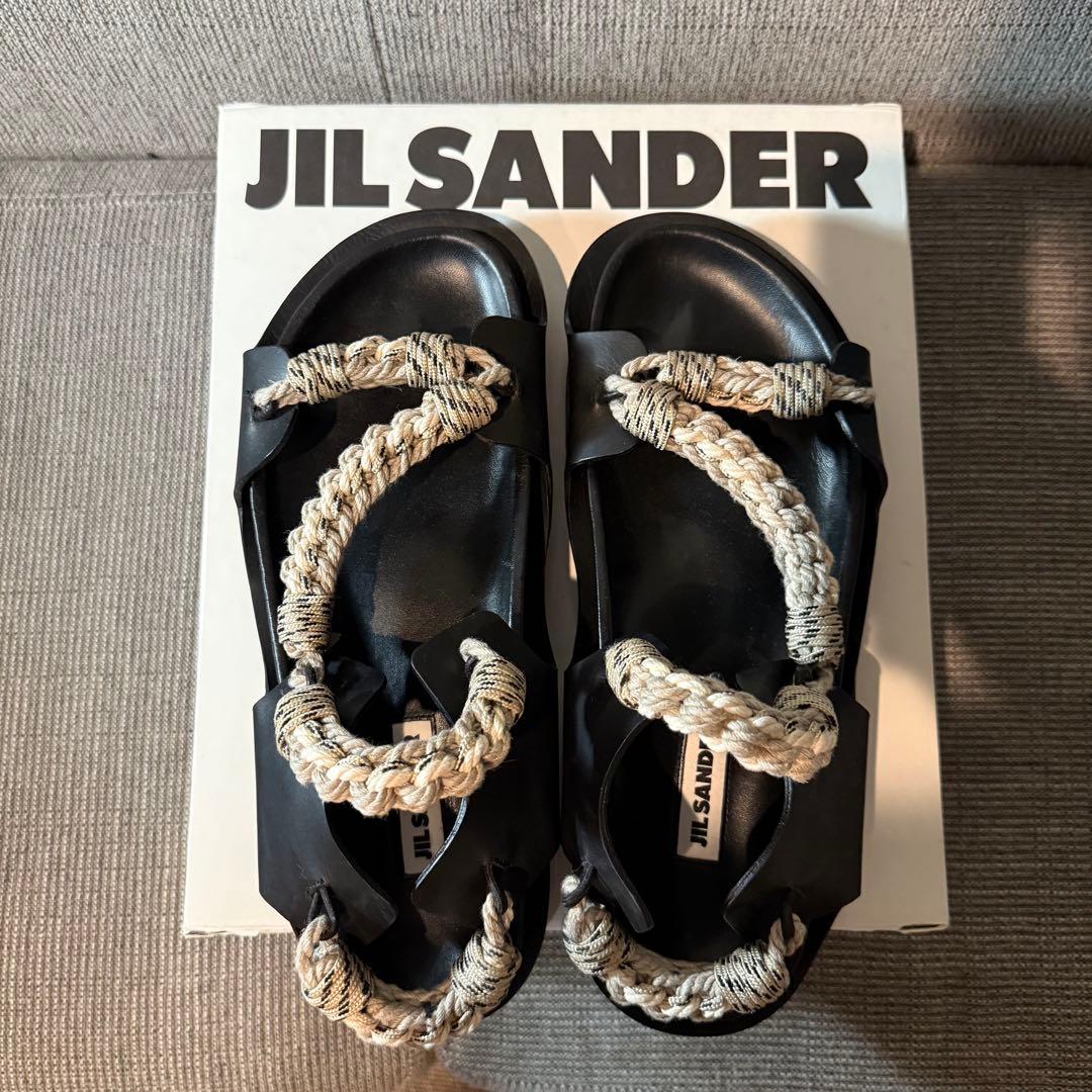 早い者勝ち【2025年モデル】JILSANDER ブラックレザーロープサンダル￼