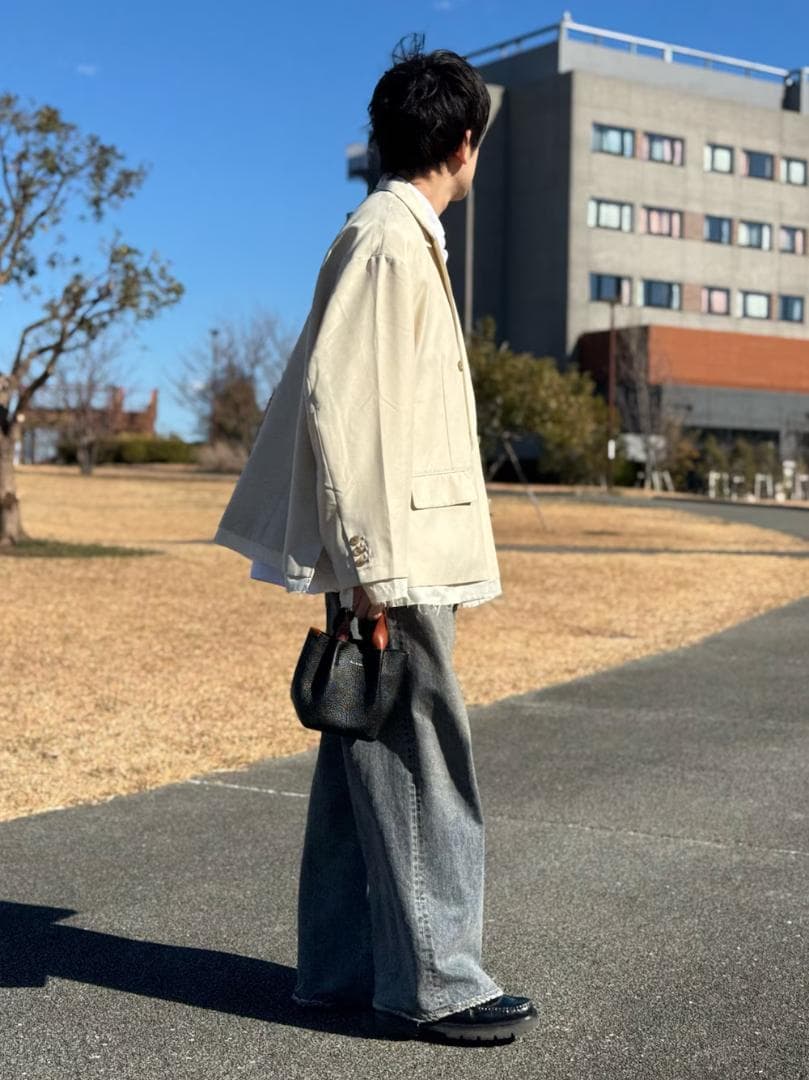 ジャケット・アウター Oversize double-breasted cut off jacket