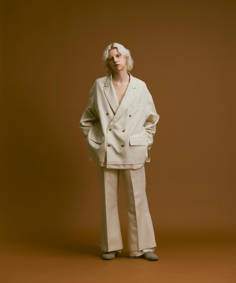 ジャケット・アウター Oversize double-breasted cut off jacket