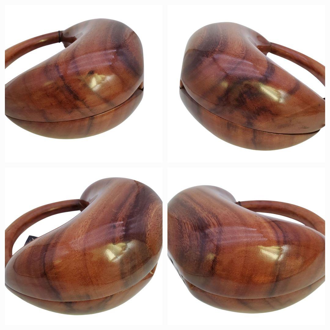 極美品 ティミーウッズ 木製 ハンドバッグ アカシア 天然木 希少 レア
