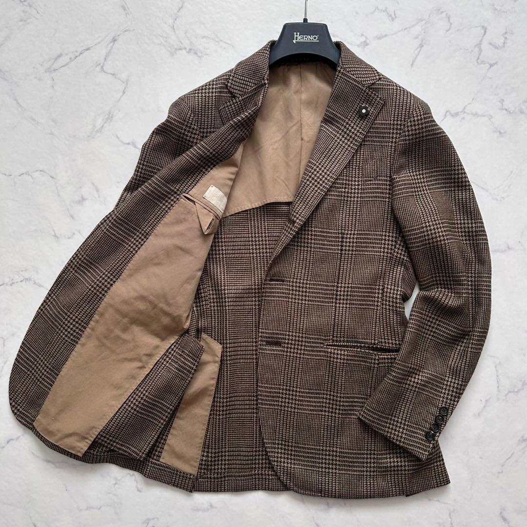 LARDINI ラルディーニ ロロピアーナ チェックテーラードジャケット 46