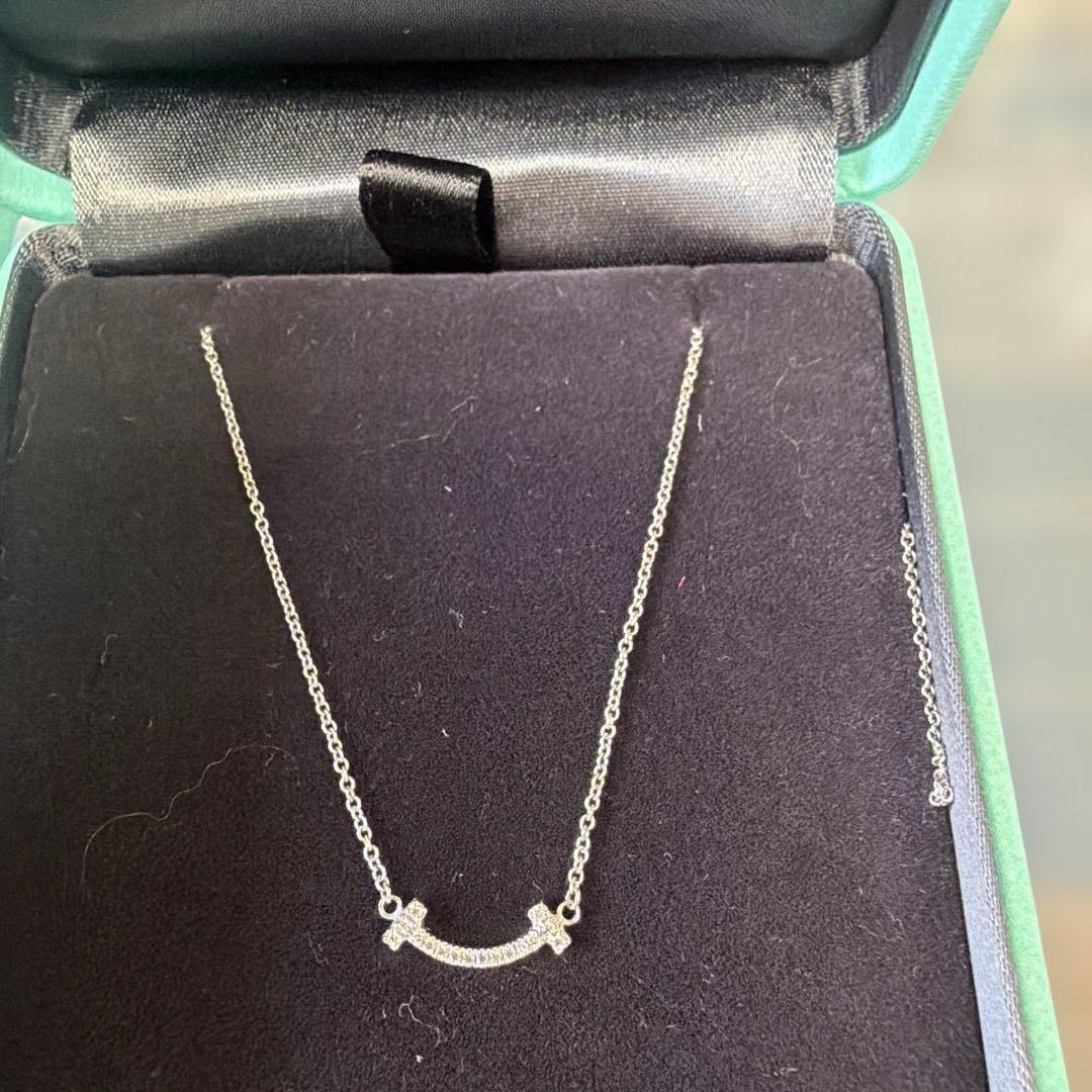 ✨️早い者勝ち✨️Tiffany ミニTスマイル ダイヤモンドネックレスK18WG
