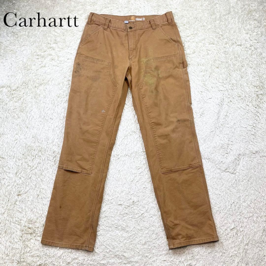 Carharu カーハート ダブルニー ペインターパンツ キャメル W36L34