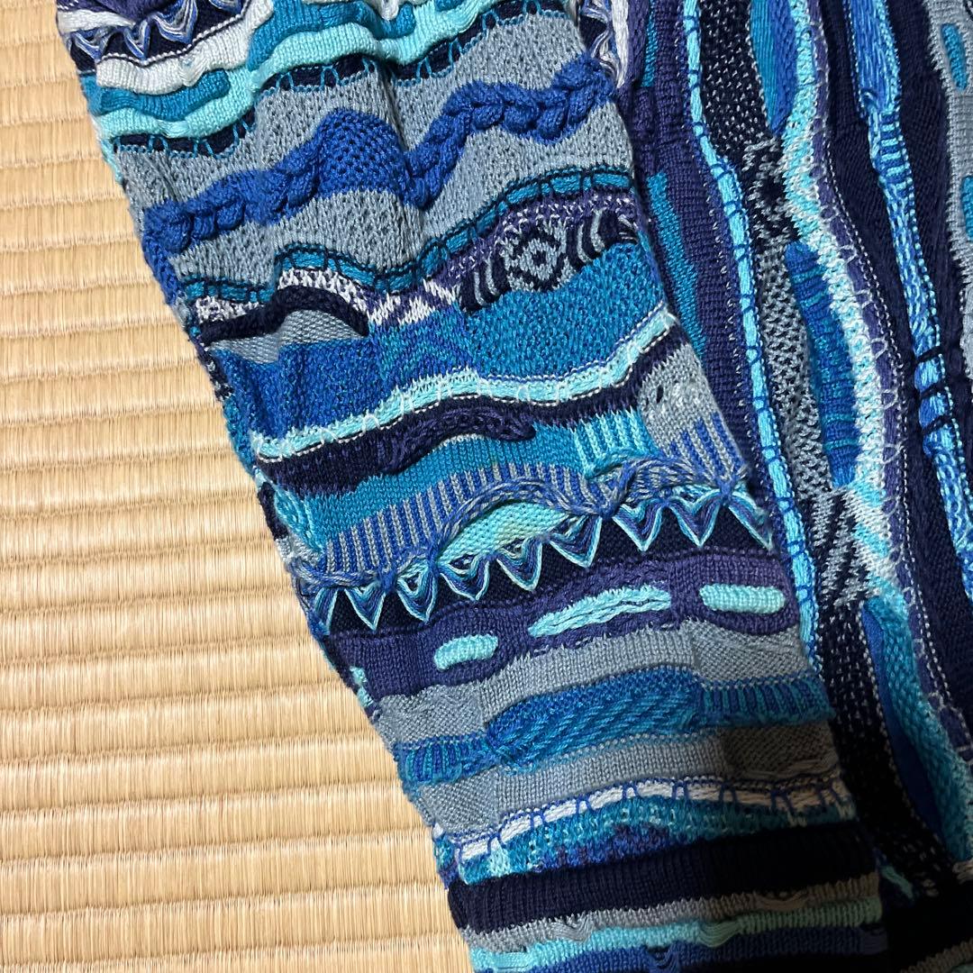 90s Coogi クージー ニットポロ L ブルーミックス