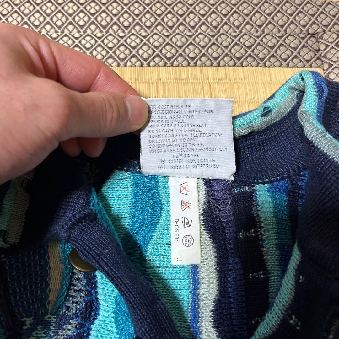 90s Coogi クージー ニットポロ L ブルーミックス