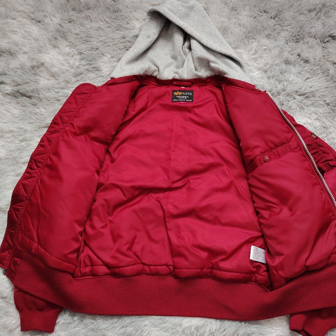 ALPHA INDUSTRIES アルファ MA-1 フード付 NATUS 赤