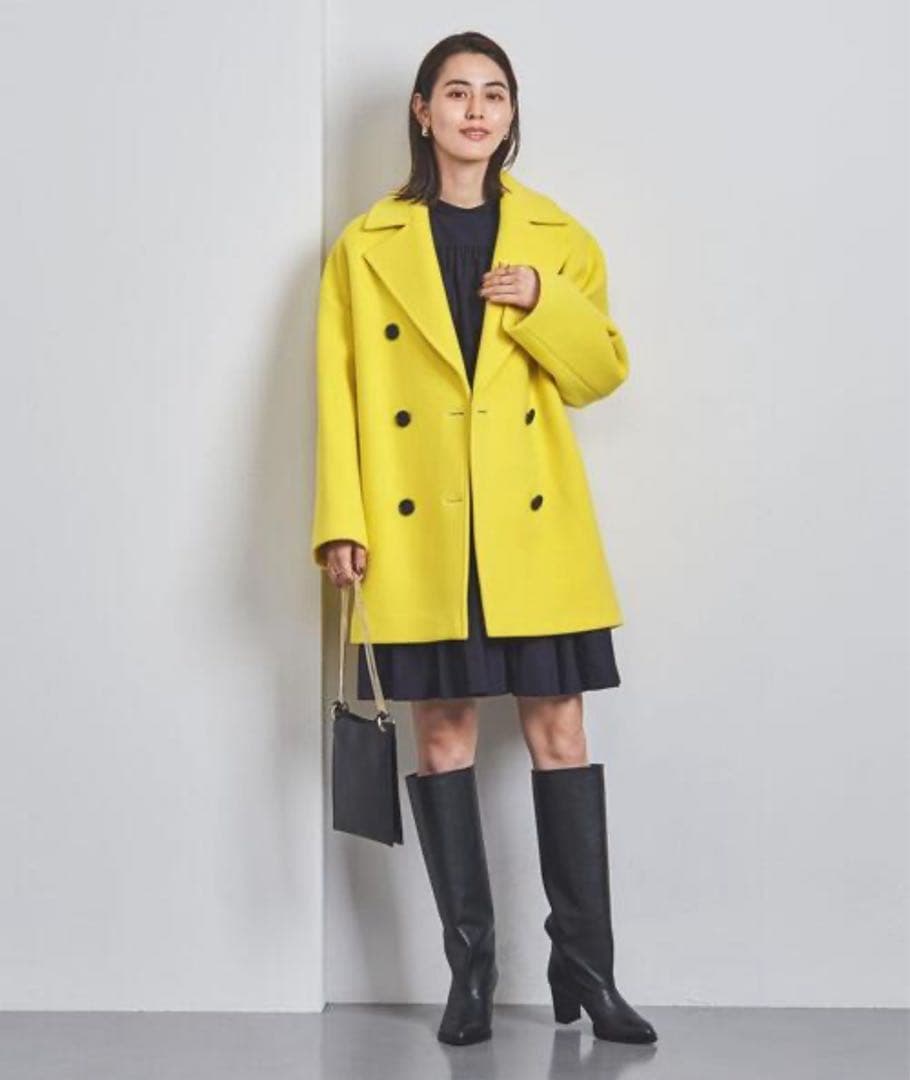 【UNITED ARROWS】鮮やかイエローピーコート36