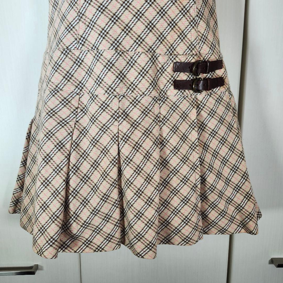 希少　美品　BURBERRY ノバチェック　ワンピース　牛革ベルト　y2k　S
